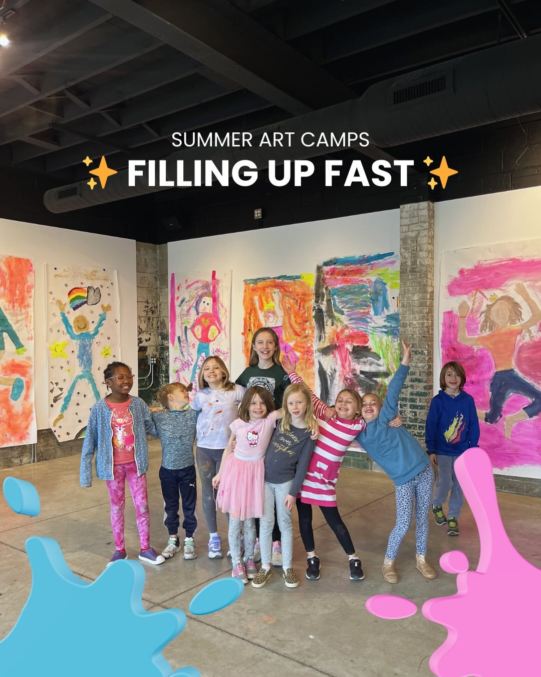 Summer art camps are filling up ☀️🎨

We keep our camps intentionally small so each child has space to create, explore, and feel supported with low artist to instructor ratio &mdash; which means spots go quickly!

Several weeks are already over half 