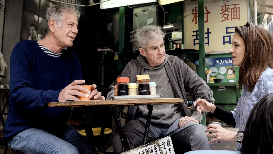 Anthony Bourdain, Christopher Doyle, and Asia Argento. Image via The Hollywood Reporter.