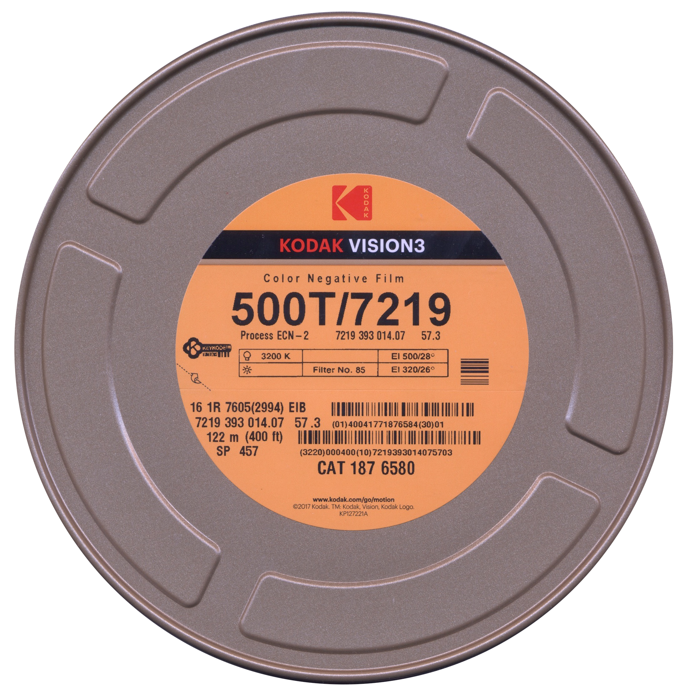 Kodak 16mm Vision 3 250D/7207 Color negative Single perf 100 foot daylight spool 