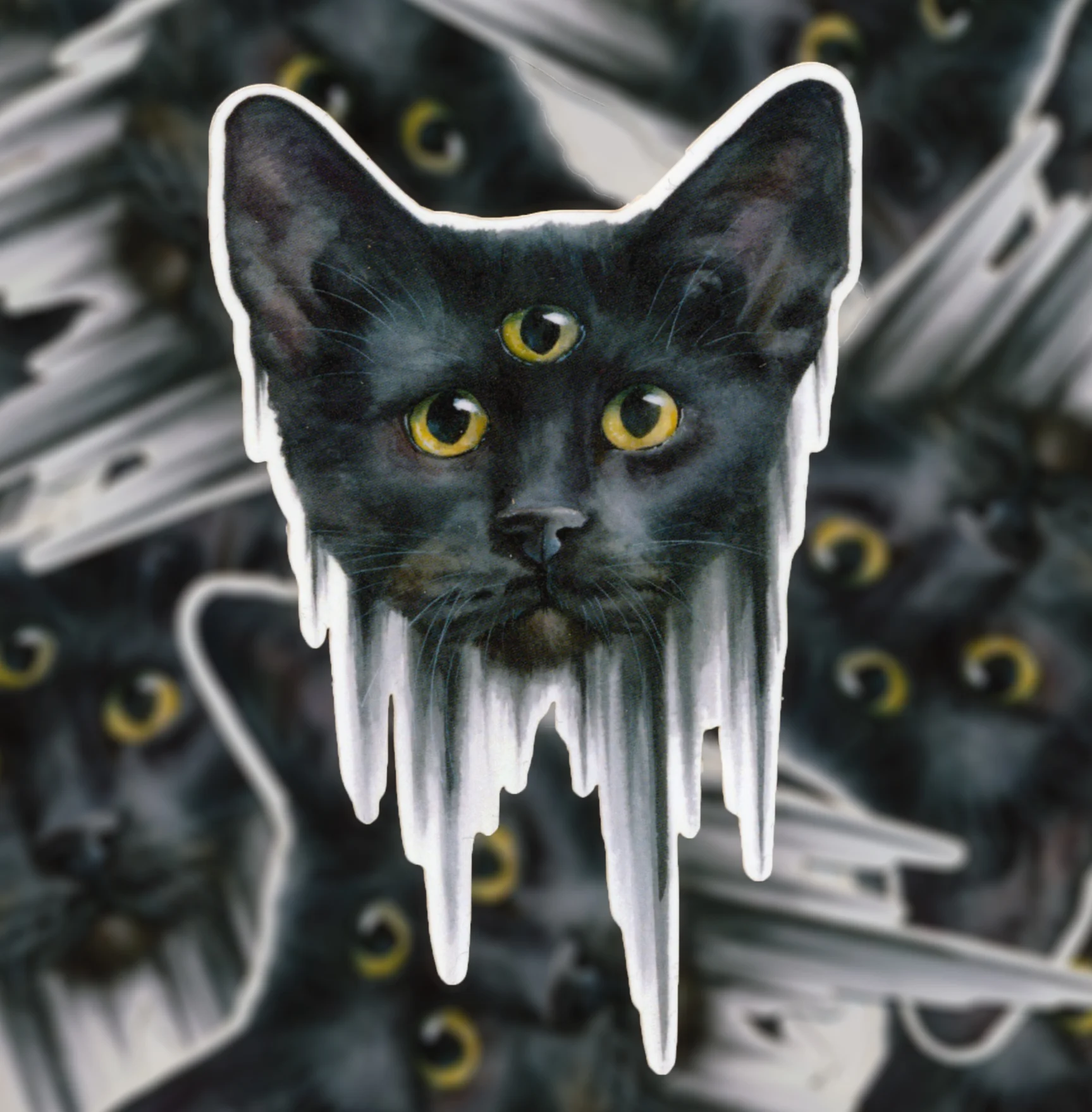 Three Eyed Cat Sticker