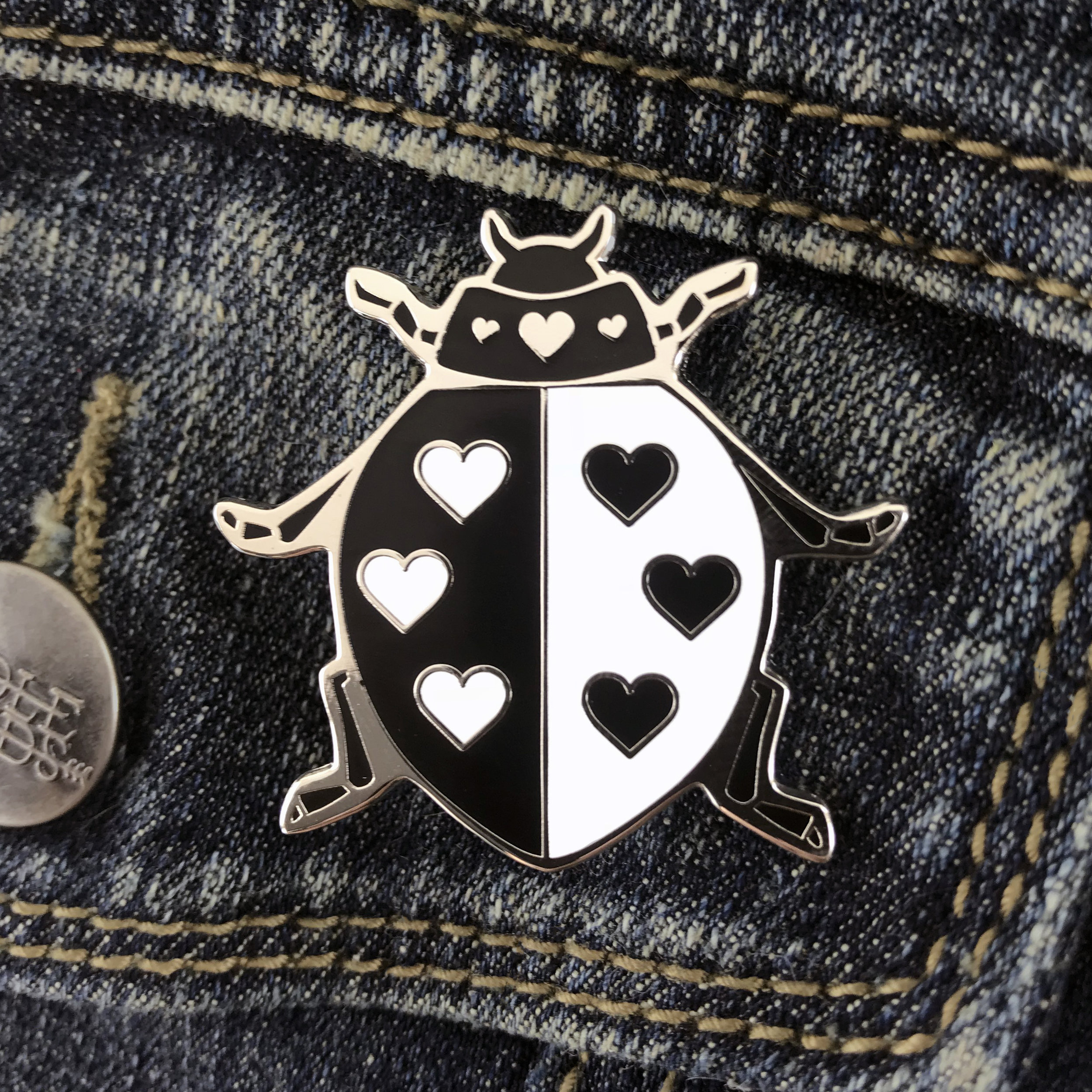 Ladybug Heart Enamel Pin