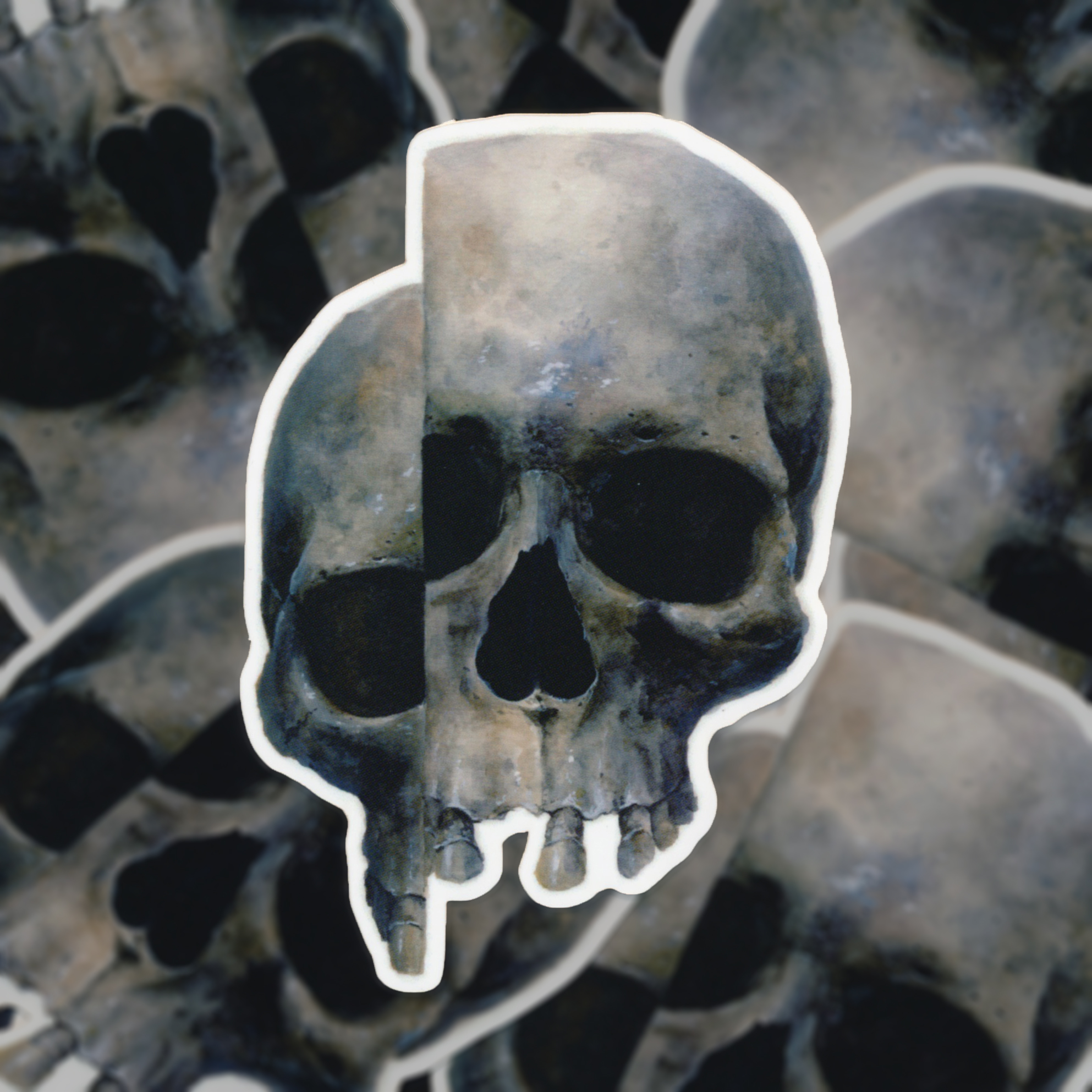 Split Skull Sticker