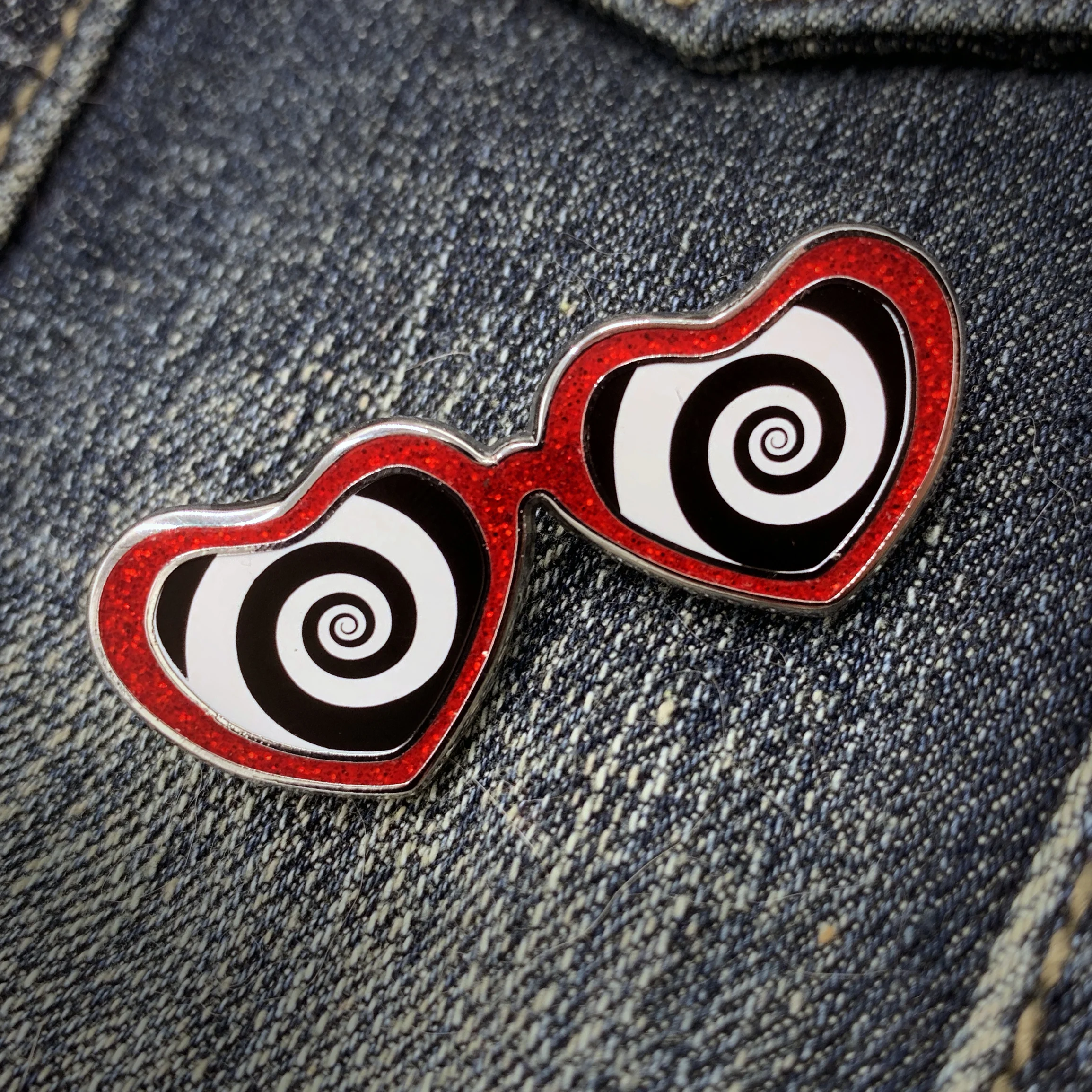 Heart Shaped Glasses Enamel Pin