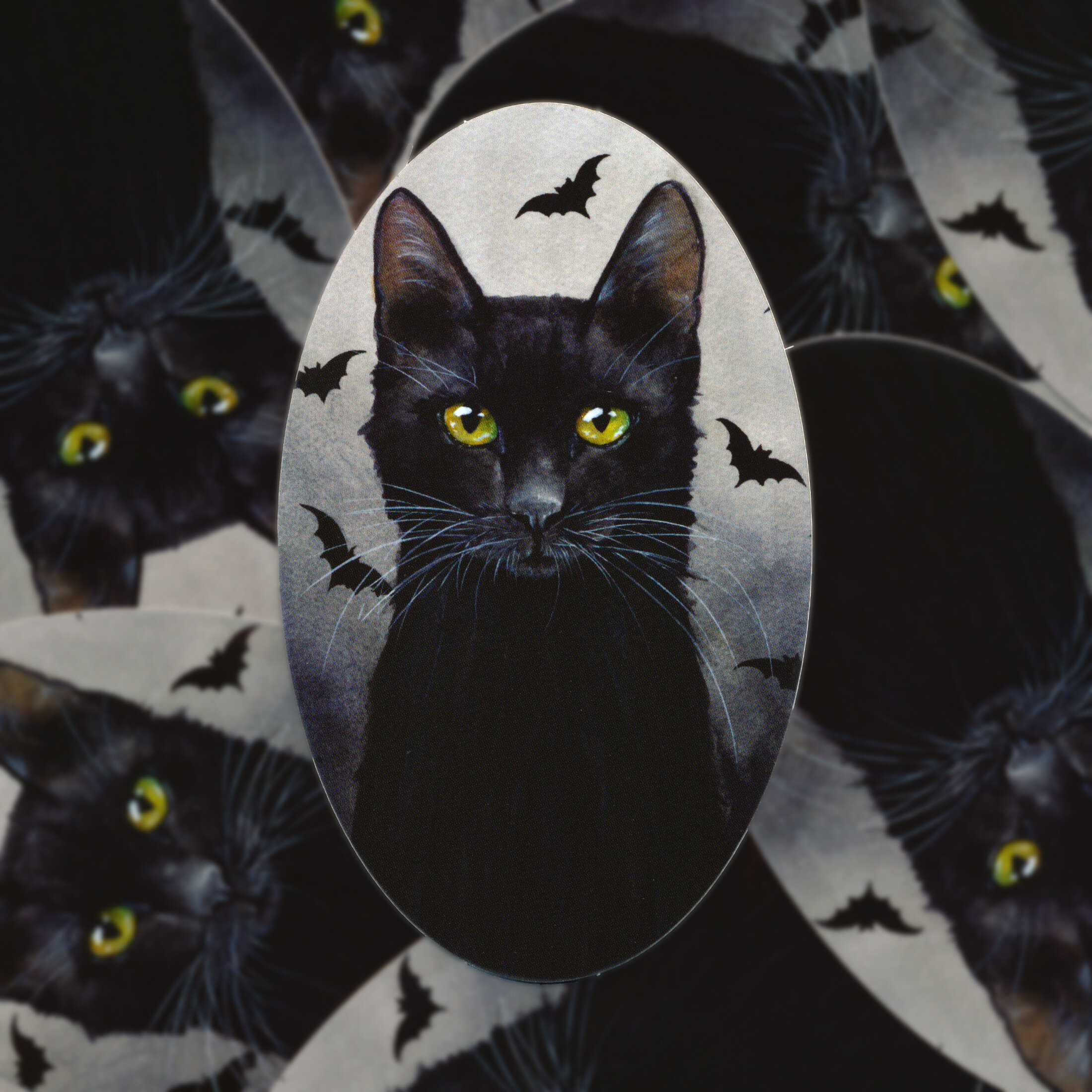 Cat and Bats Sticker