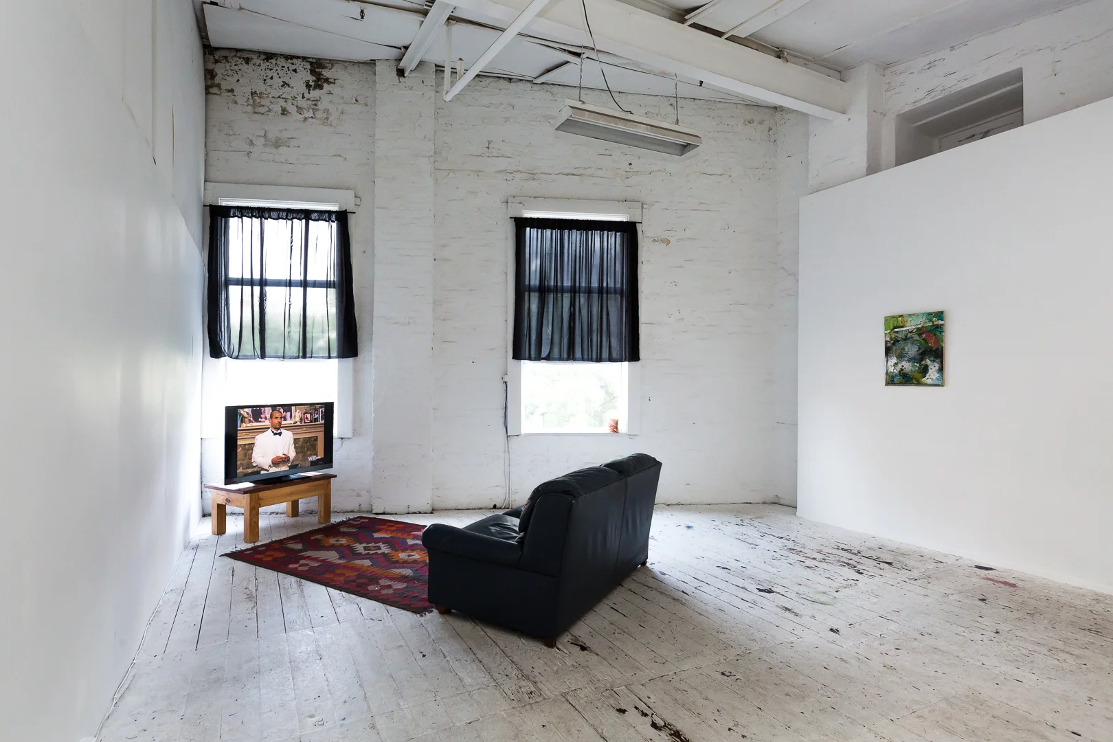 (left) Ann Hirsch, Here for you (Or my Brief Love affair with Frank Maresca), 2011, digital video; (right) Marian Tubbs, Frogstomp , 2018, mixed media, Currency, Lilac City Studio, Sydney. Photo: Document Photography
