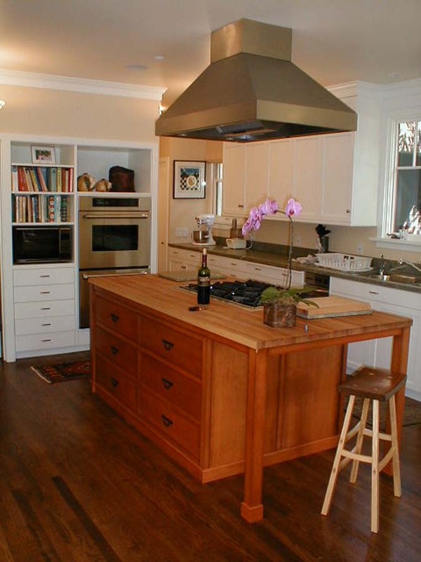 Berkeley kitchen with Douglas fir island with solid maple butcher block top