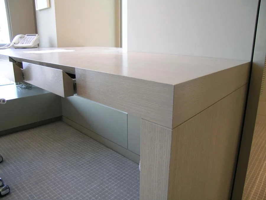Suspended stained ash desk, Four Seasons Residence Tower, San Francisco