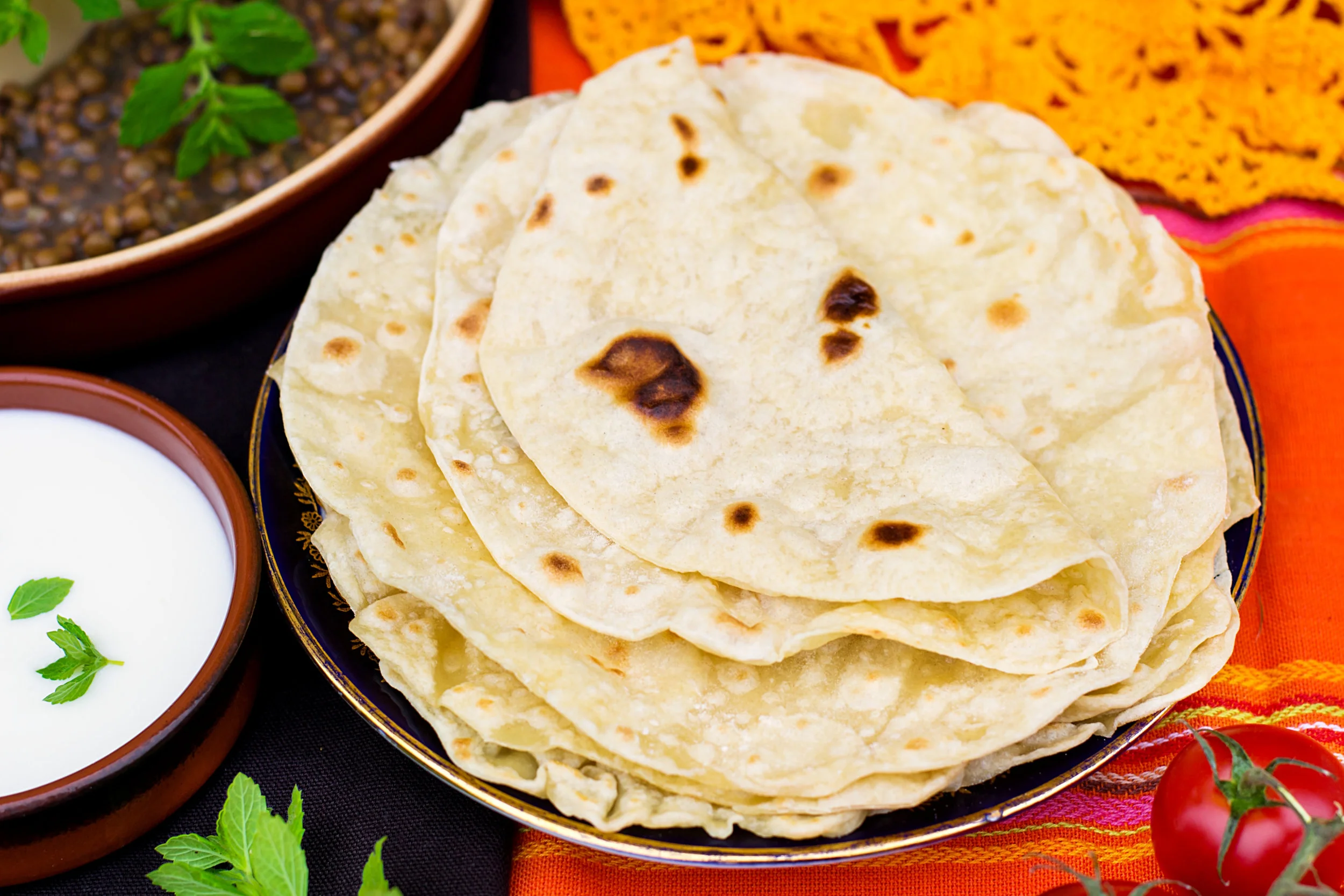 Chapatti, dhaal & salad