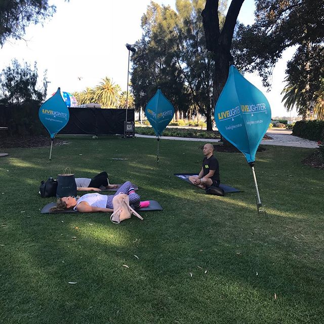 Our first workshop of the day, as part of our LiveLighter Workshop Series. 
Come down and destress with a 45 minute workshop thanks to the lovely people of Yoga Australia.

Come down to The Supreme Court Gardens now!

#SFOL2017