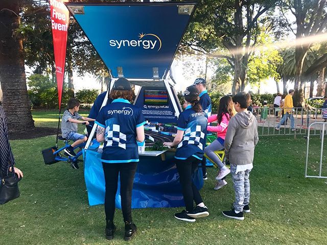 The Kids Corner powered by Synergy with their pedal-powered slot cars!