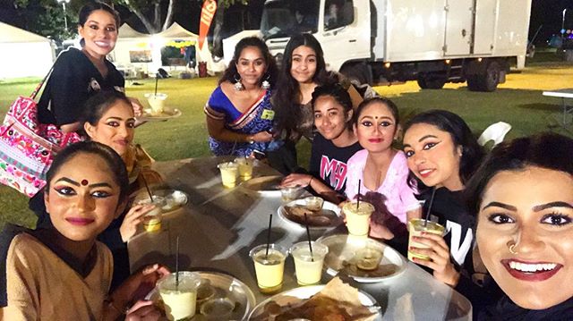 Performers from Saraswati Mahavidhyalaya enjoying their last supper of Swan Festival of Lights 2017! Thank you for another great year of celebrating Deepavali with us, Perth, good night!