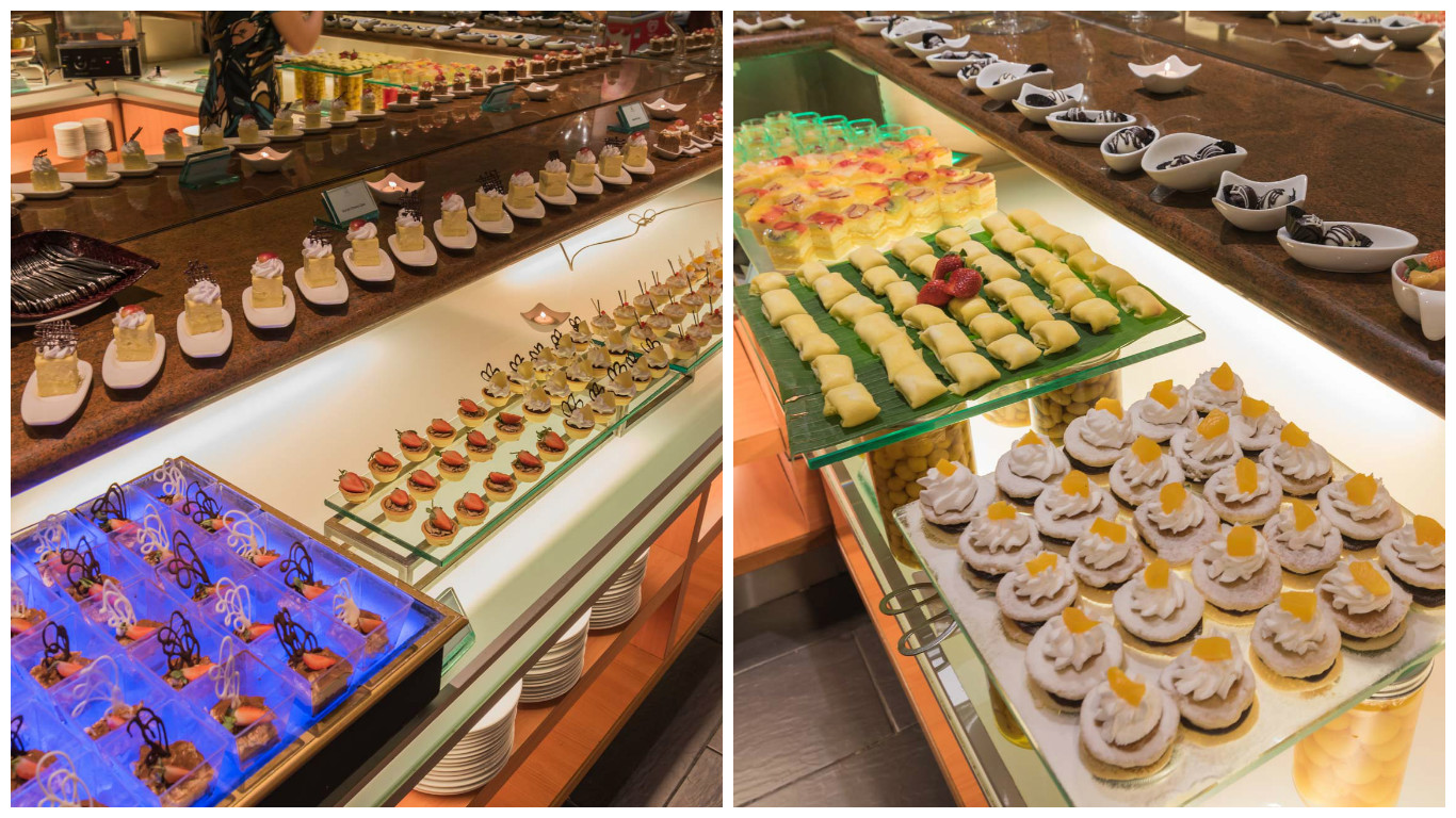 We loved the seasonal durian 'bag' (middle tray on the right photo).