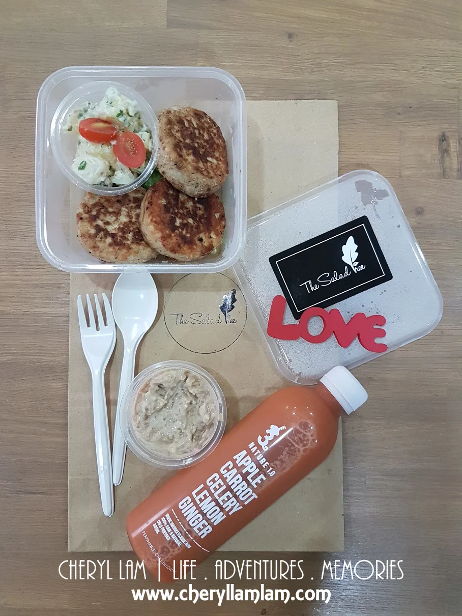 Chicky Patty with mini creamy potato salad