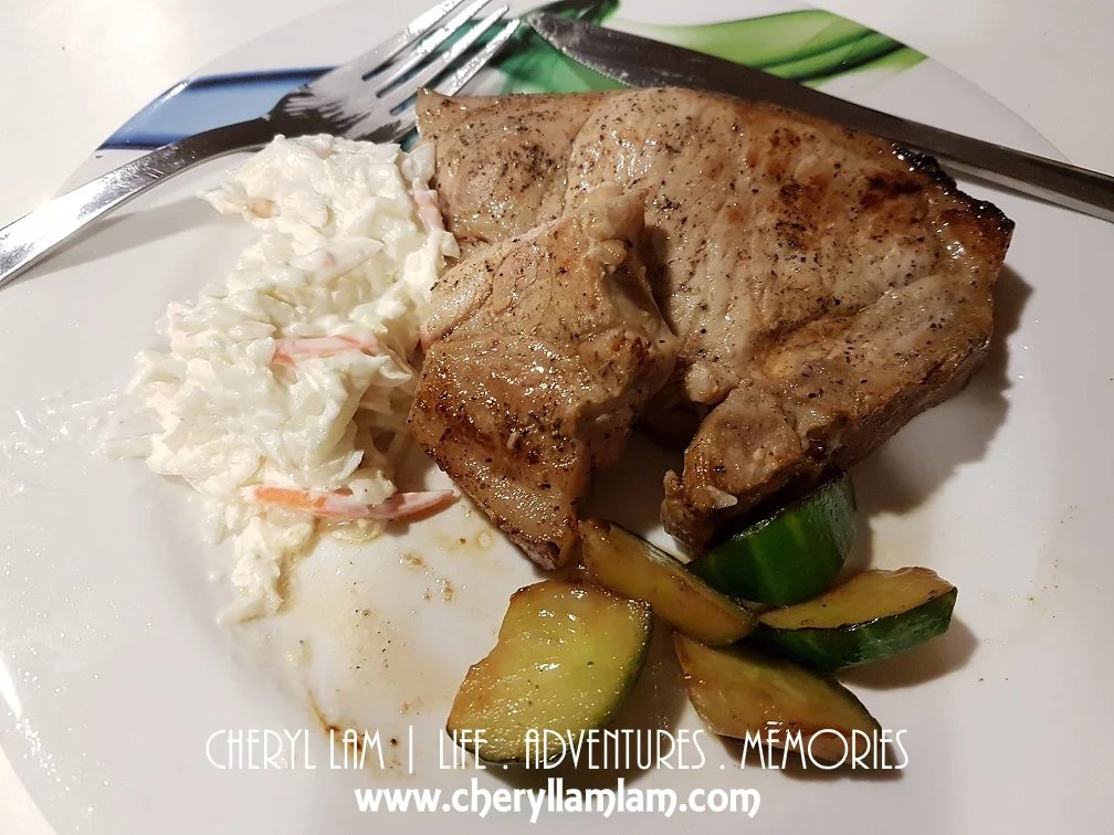 Delicious pork chop cooked by Chris!
