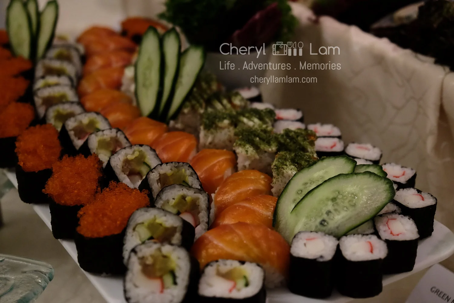 Assortment of Nigiri Sushi, Maki Rolls, Sashimi and California Rolls