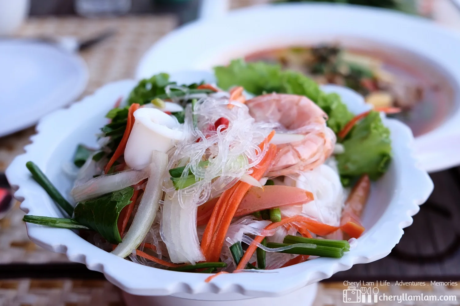 Seafood glass noodles salad