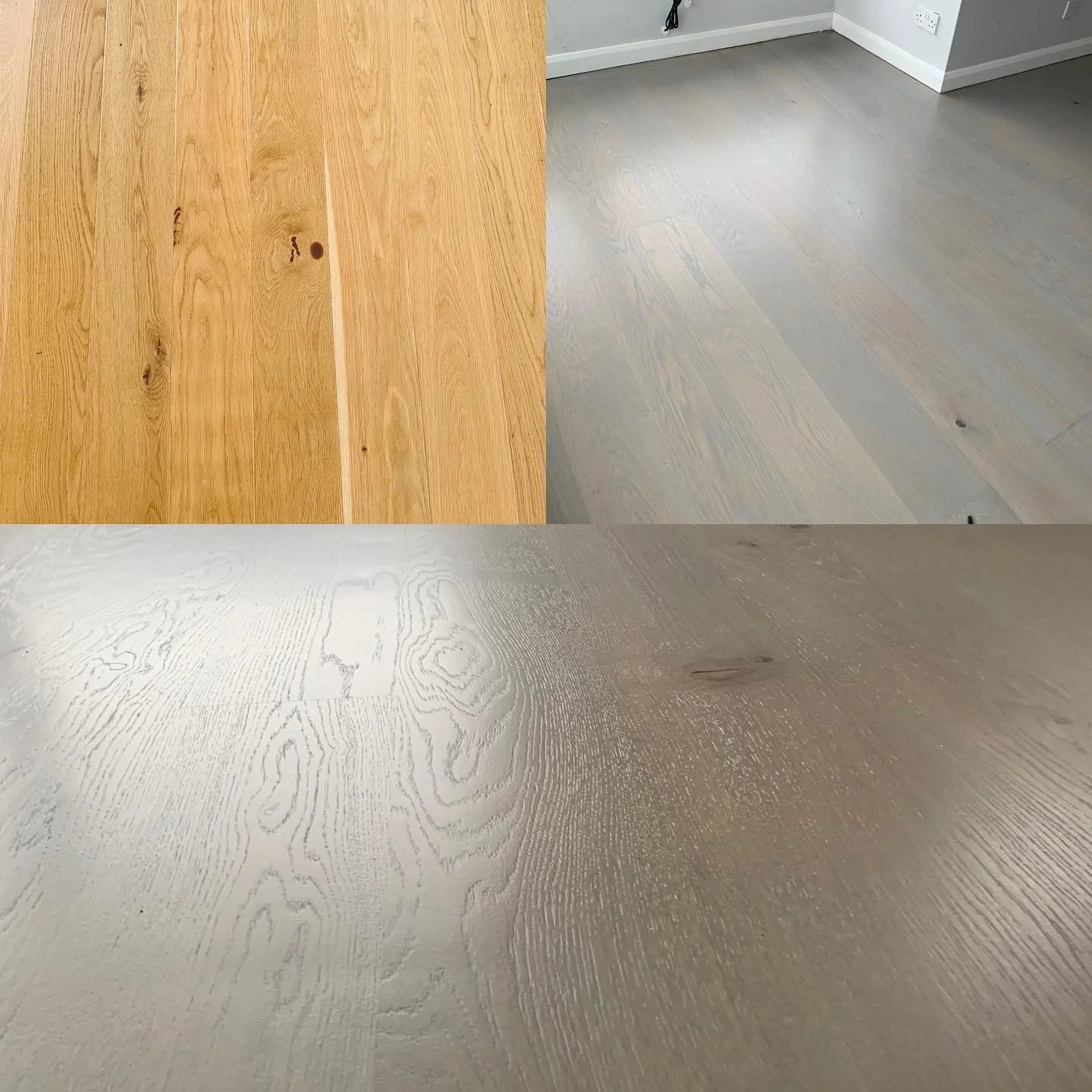 Out with the ugly orange and refinished in a cool grey #floorsanding #worktops #lagler #festool #deros #mirka #bonapowerdrive #restoration #portsmouth #isleofwight #woodfloors #sanding #floorboards #pine #varnish #floorcrafter #bona #berger_seidle #m