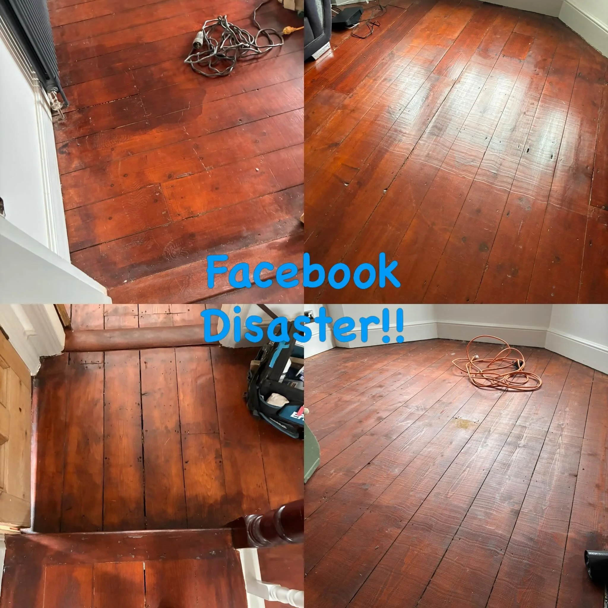 Our wonderful client trusted a so-called &ldquo;professional&rdquo; they found on Facebook to sand, stain, and finish the floorboards in their forever home.

Unfortunately, the result was a costly disaster.

We were called in to assess the damage and