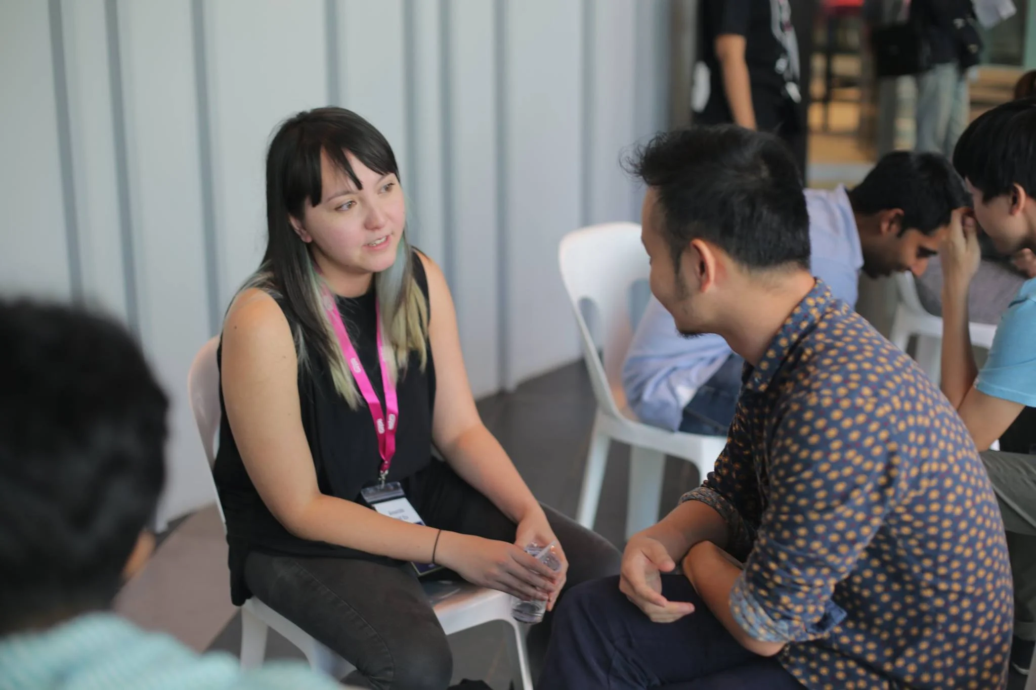 The first day of the Shortcuts Story workshop, during the speed dating session, Amanda talked to a mentor. Guess who was that?