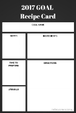 The Goal Recipe Card Template - 2017 smells so sweet already!