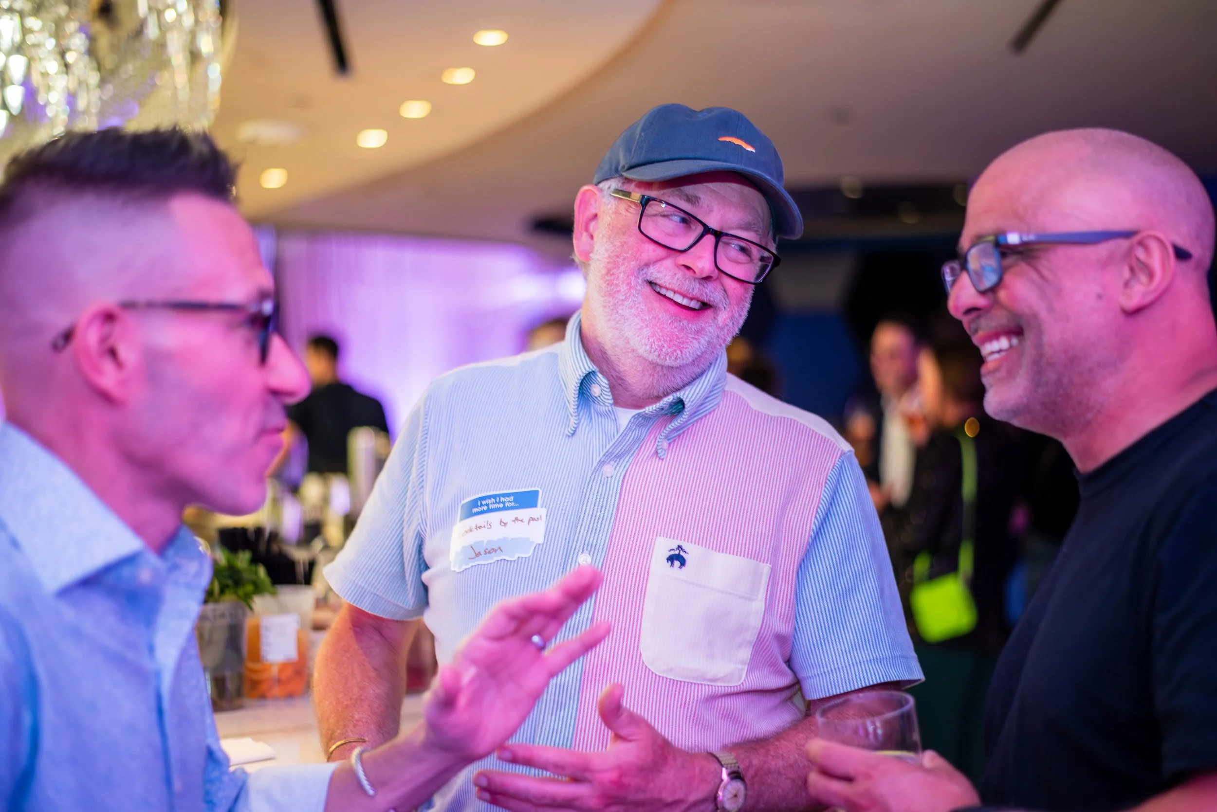 Attendees at the ICology Presidents Club Happy Hour at the Chandelier Bar during Transform 2026.