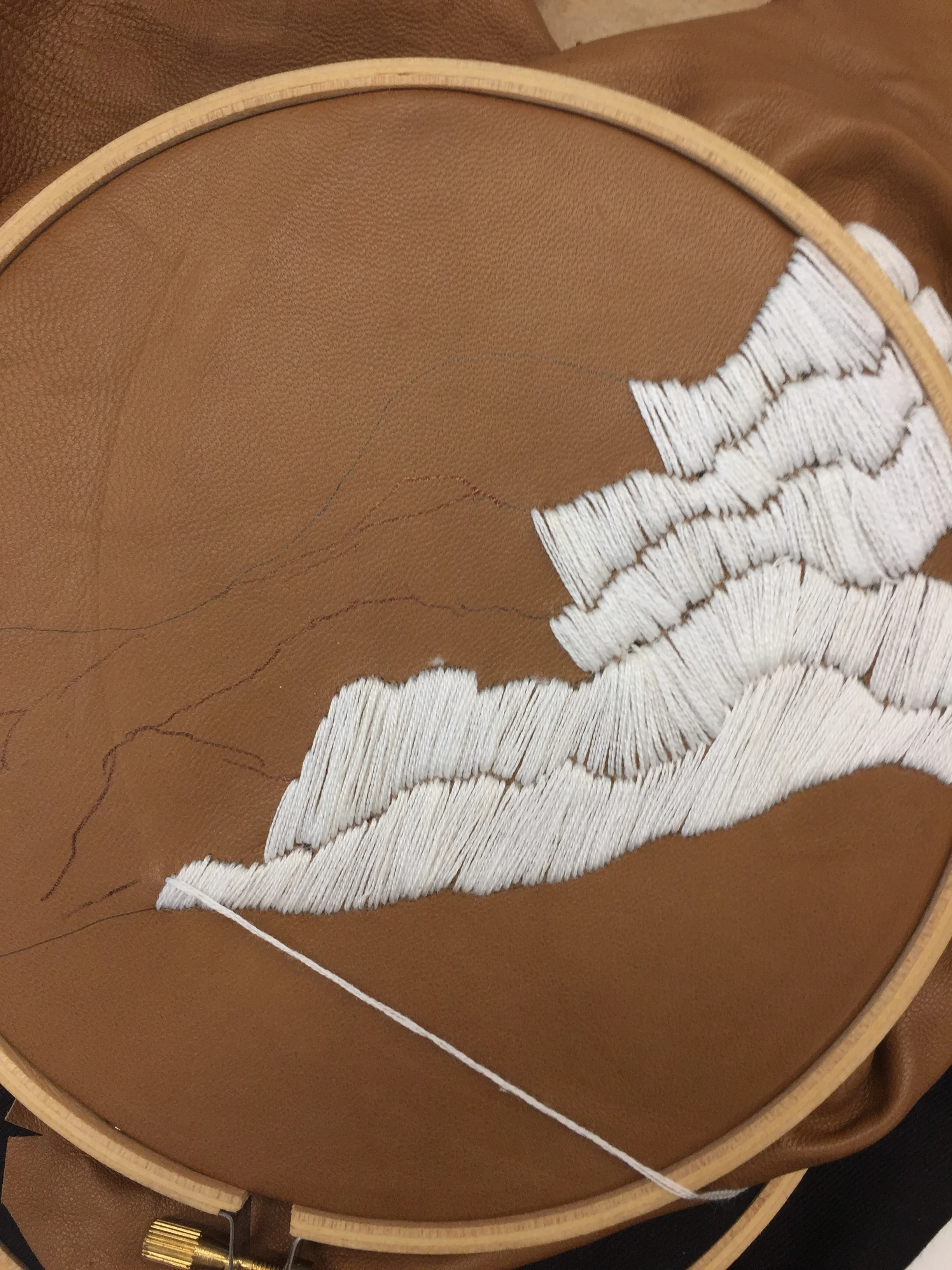 SATIN STITCH ON LEATHER