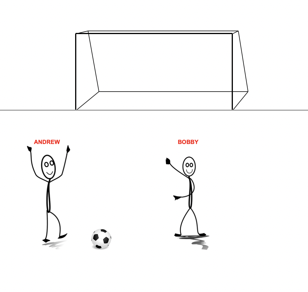 Andrew and Bobby with the crossbar.