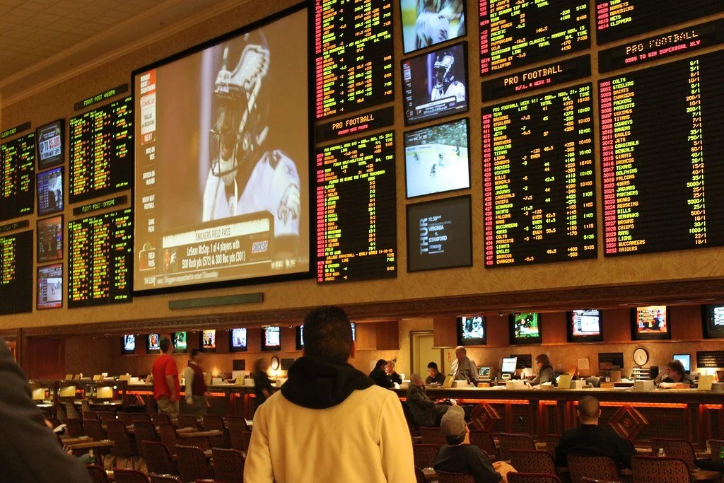 Sports betting in Las Vegas.