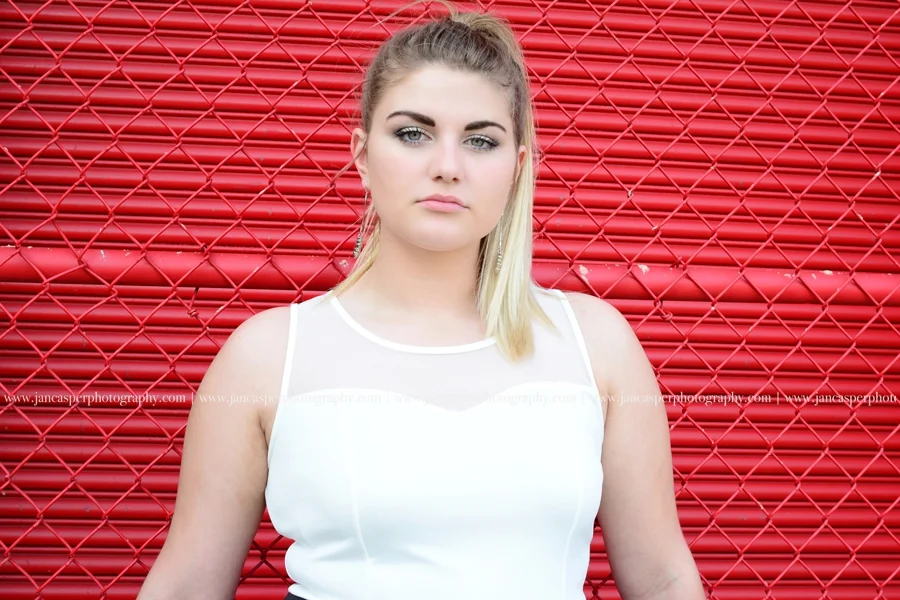 Neon District Norfolk Virginia senior portrait Jan Casper Photography