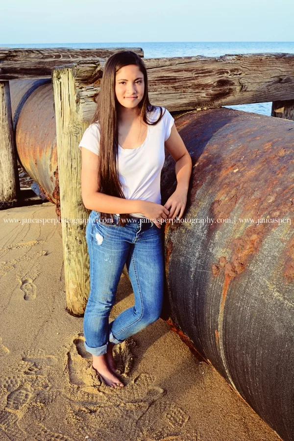 Ocean View beach Norfolk Virginia senior portrait Jan Casper Photography
