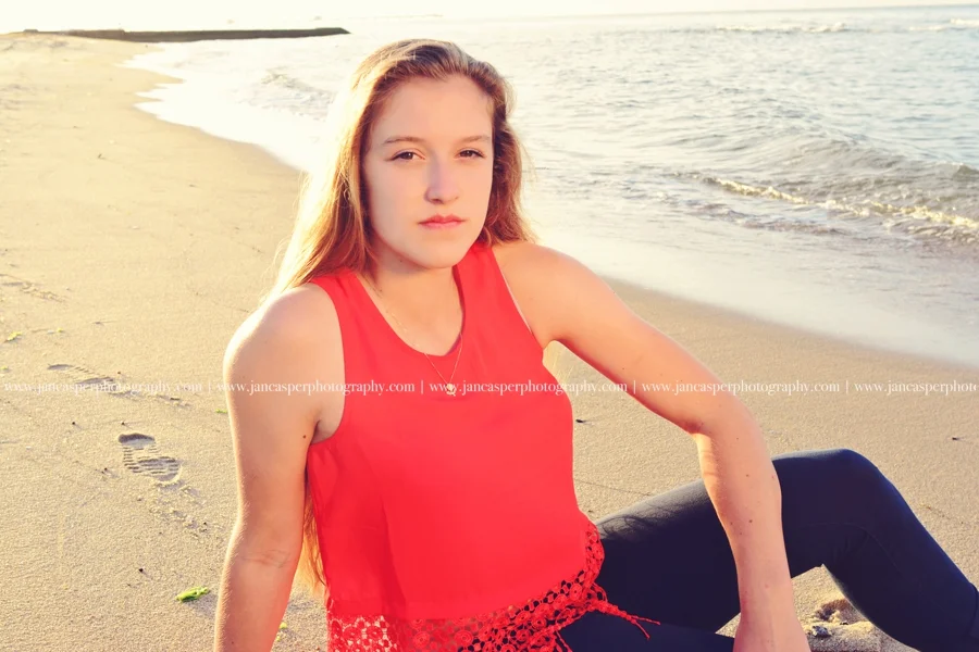 Ocean View beach Norfolk Virginia senior portrait Jan Casper Photography