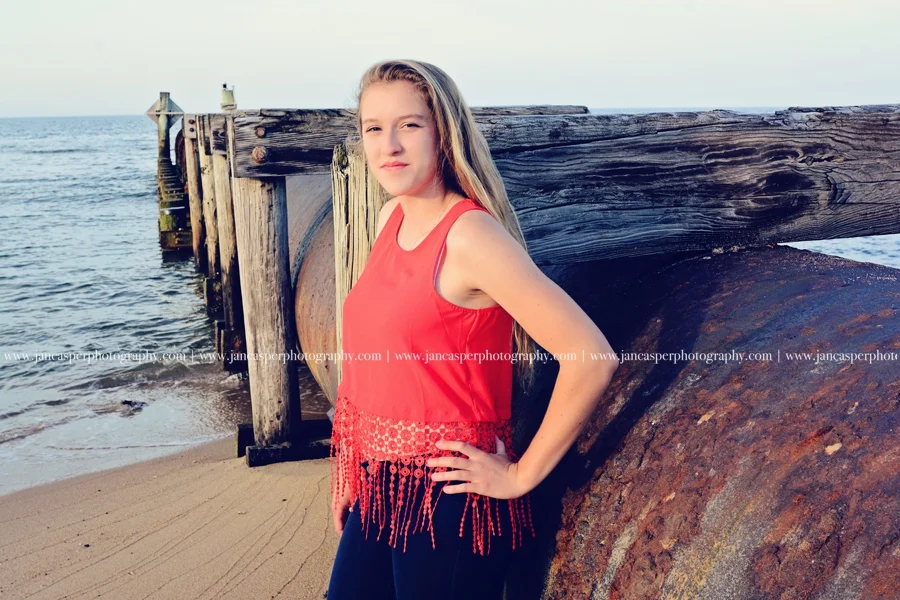 Ocean View beach Norfolk Virginia senior portrait Jan Casper Photography