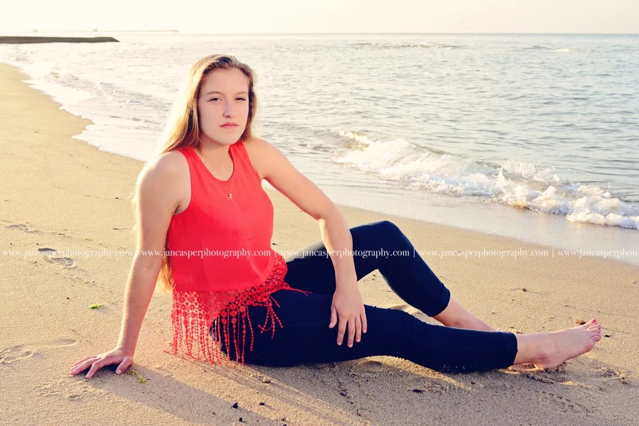 Ocean View beach Norfolk Virginia senior portrait Jan Casper Photography