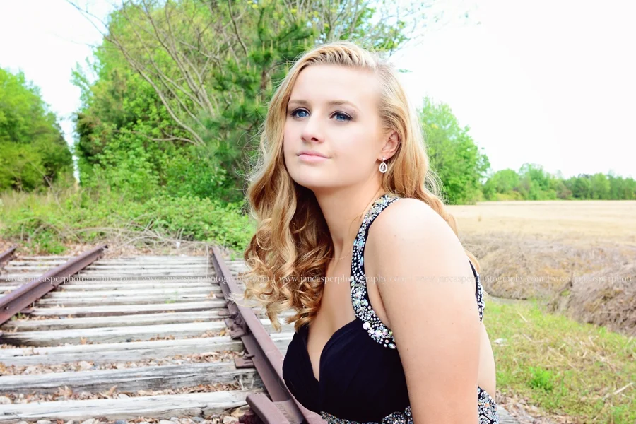 Virginia Beach railroad track Virginia senior portrait Jan Casper Photography