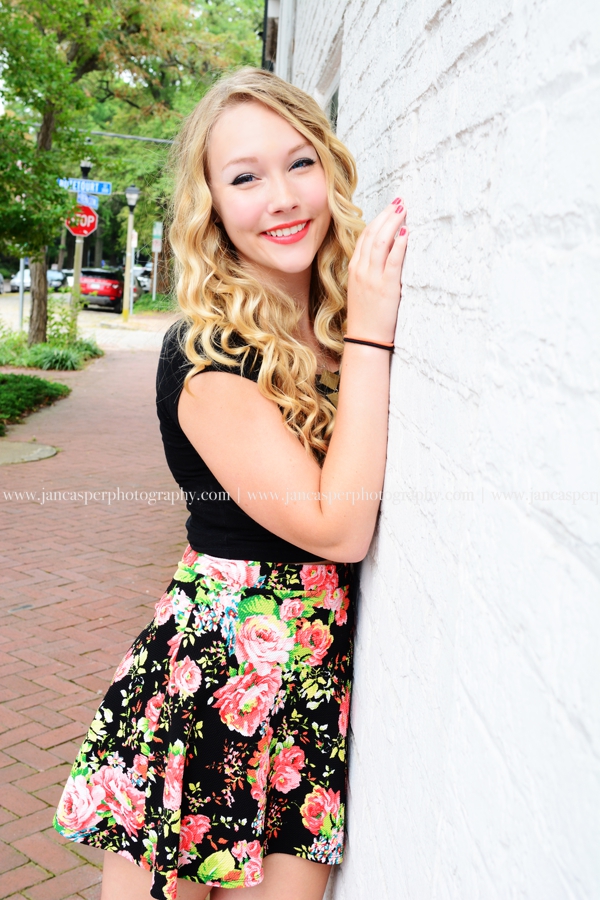 Freemason street downtown Norfolk senior portrait Virginia Jan Casper Photography