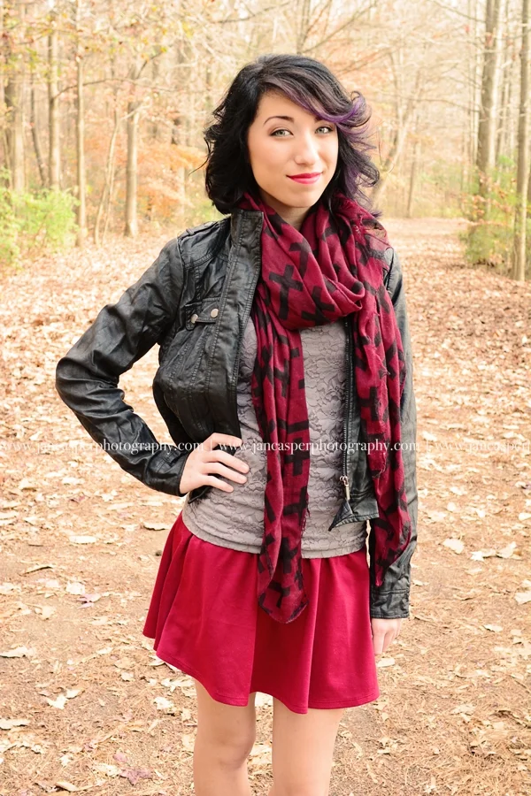Oak Grove Lake Park Chesapeake Virginia fall senior portrait Jan Casper Photography