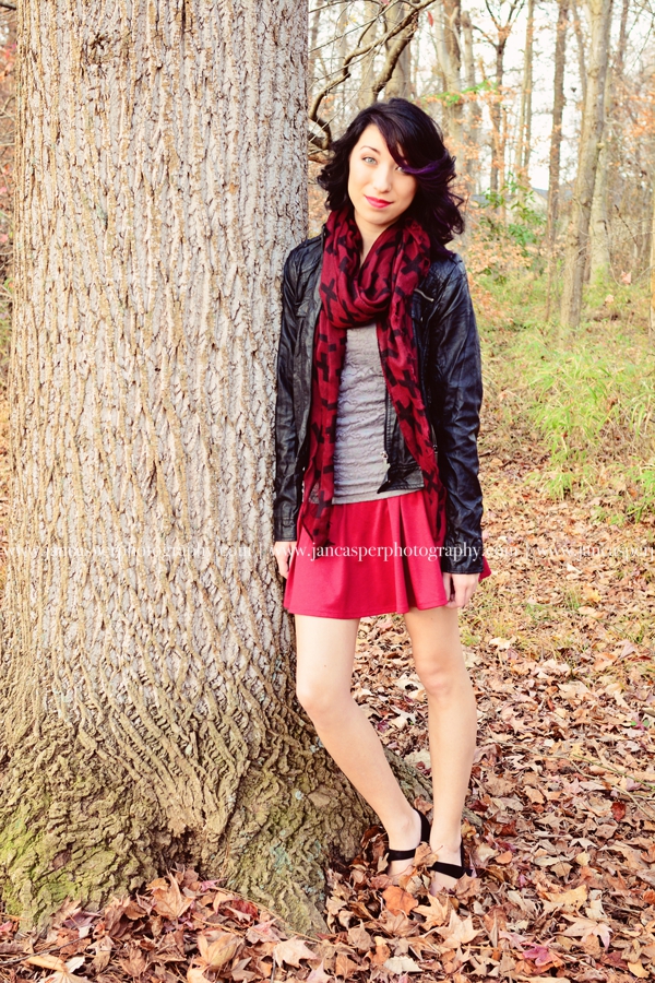 Oak Grove Lake Park Chesapeake Virginia fall senior portrait Jan Casper Photography