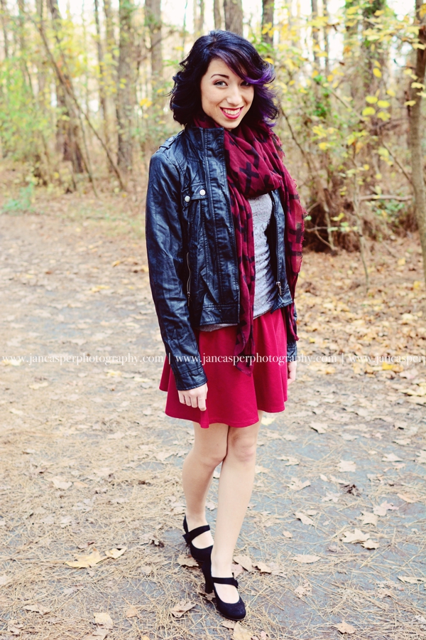 Oak Grove Lake Park Chesapeake Virginia fall senior portrait Jan Casper Photography