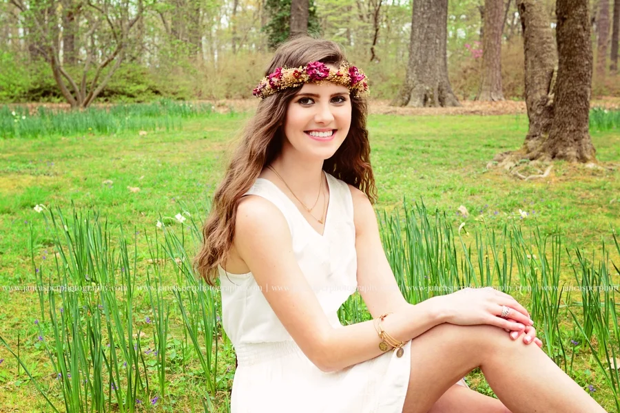 Norfolk Botanical Garden Virginia senior portrait Jan Casper Photography