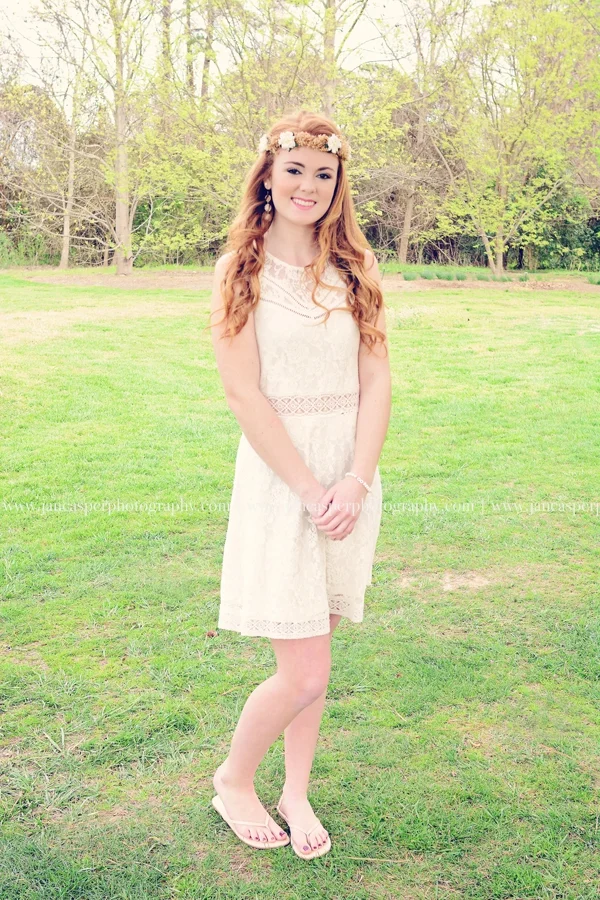 Norfolk Botanical Garden Virginia senior portrait Jan Casper Photography