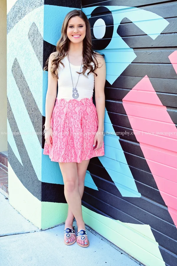 Neon District Norfolk Virginia senior portrait Jan Casper Photography