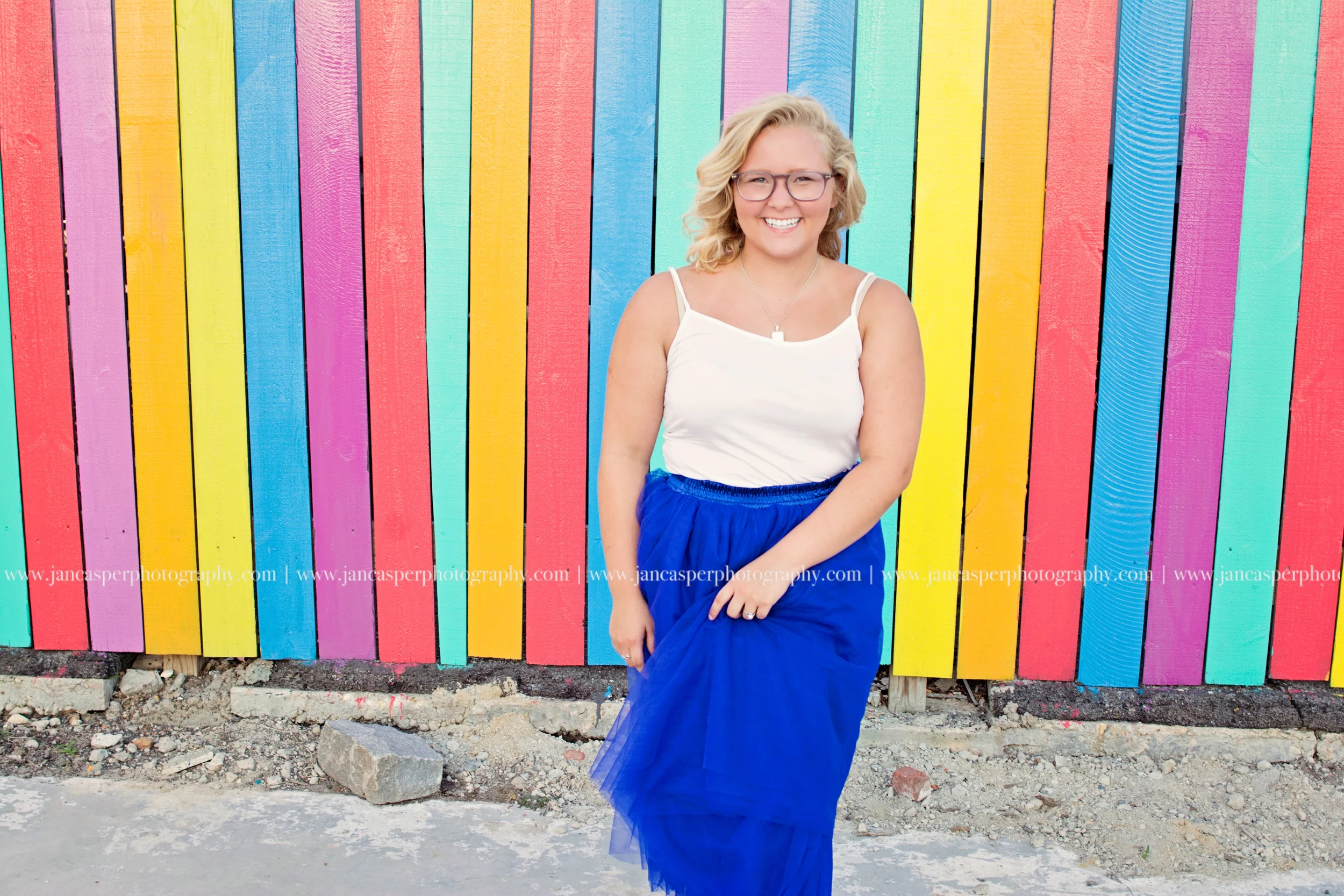 Norfolk Neon District senior portrait Jan Casper Photography