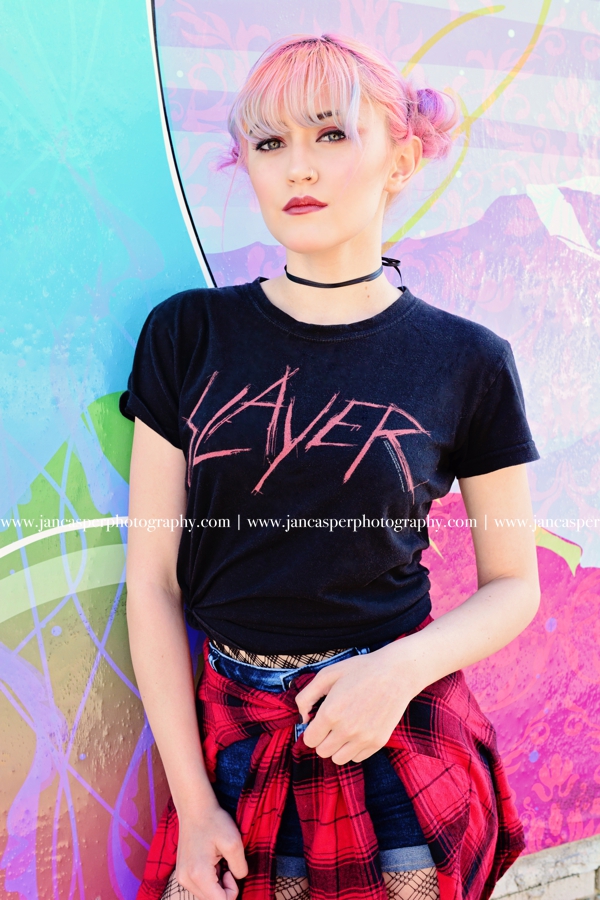 senior portrait Neon Arts District Norfolk, VA Jan Casper Photography Virginia