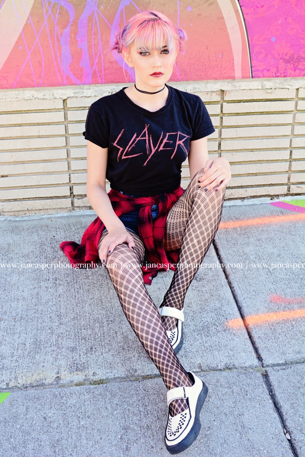 senior portrait Neon Arts District Norfolk, VA Jan Casper Photography Virginia