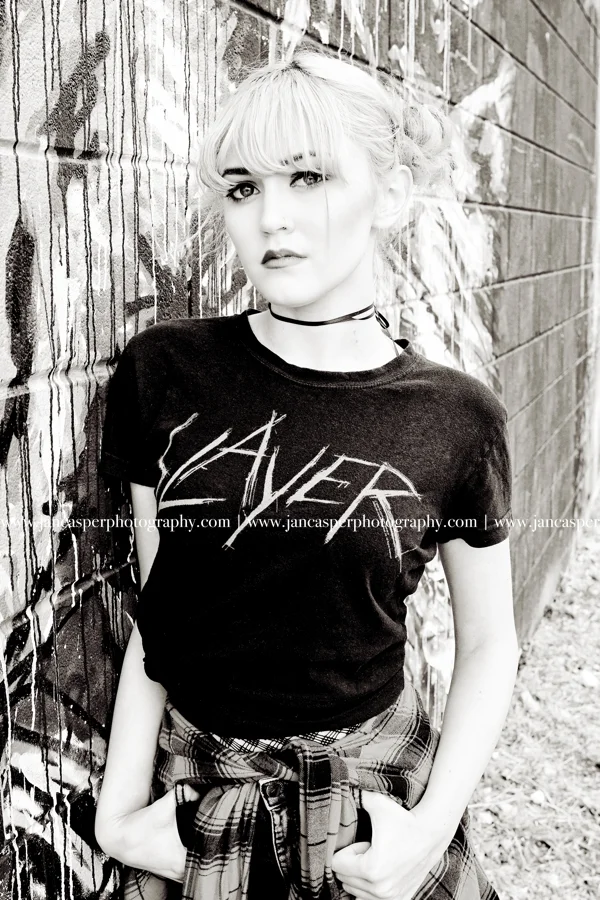 senior portrait Neon Arts District Norfolk, VA Jan Casper Photography Virginia