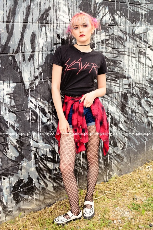 senior portrait Neon Arts District Norfolk, VA Jan Casper Photography Virginia