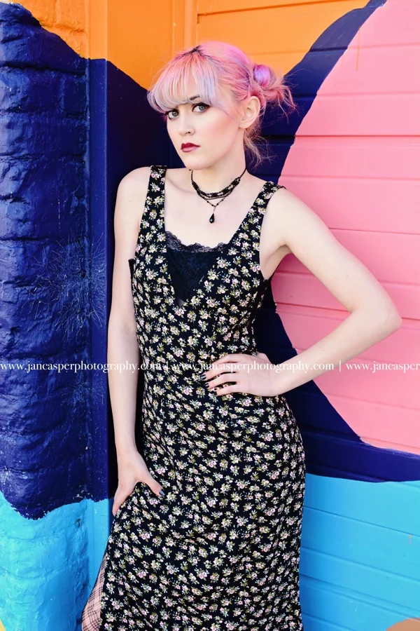 senior portrait Neon Arts District Norfolk, VA Jan Casper Photography Virginia
