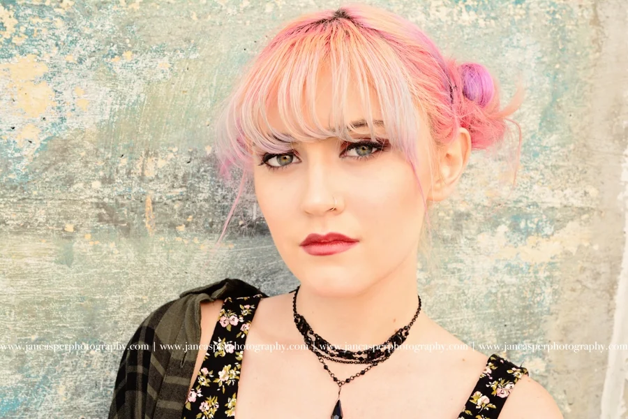 senior portrait Neon Arts District Norfolk, VA Jan Casper Photography Virginia