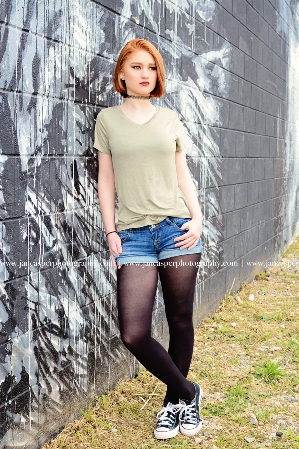 senior portrait neon arts district Norfolk Jan Casper Photography Virginia