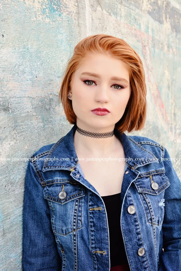 senior portrait neon arts district Norfolk Jan Casper Photography Virginia